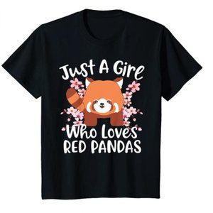 Red Pandas T-Shirt  Just a Girl Who Loves Red Pandas Girl Size L New